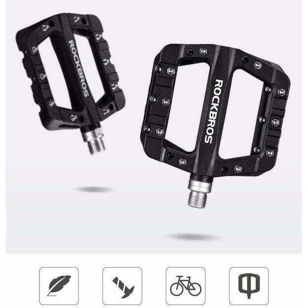 Rockbros 2017-12CBK Nylon Bicycle Pedal Set - Black 1