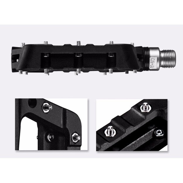 Rockbros 2017-12CBK Nylon Bicycle Pedal Set - Black 7
