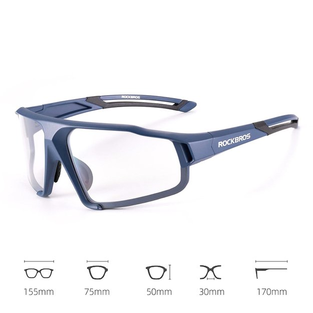 Rockbros SP216BL photochromic UV400 cycling glasses - blue 1