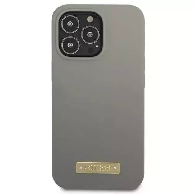 Guess GUHMP13XSPLG iPhone 13 Pro Max 6.7&quot  grey/grey hard case Silicone Logo Plate MagSafe 2
