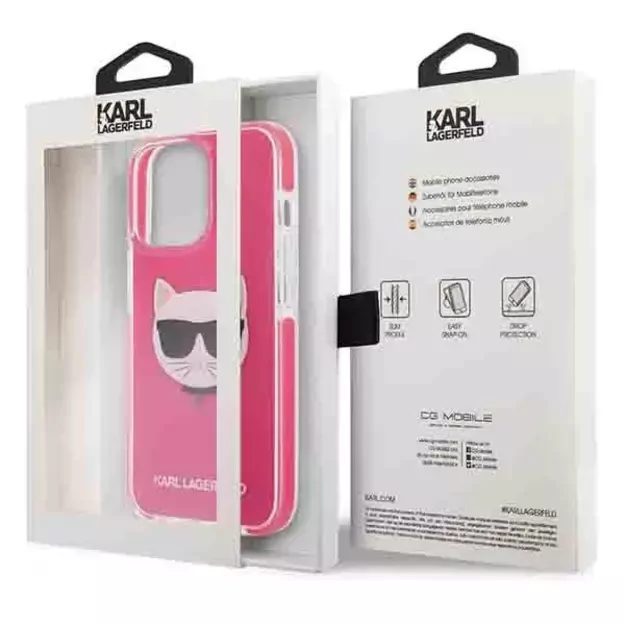 Etui Karl Lagerfeld Choupette Head na iPhone 13 Pro / iPhone 13 - fuksjowy 7