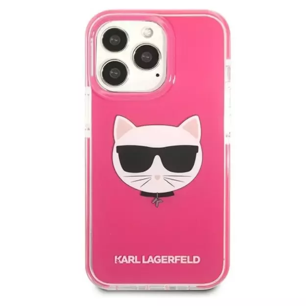 Etui Karl Lagerfeld Choupette Head na iPhone 13 Pro / iPhone 13 - fuksjowy 2