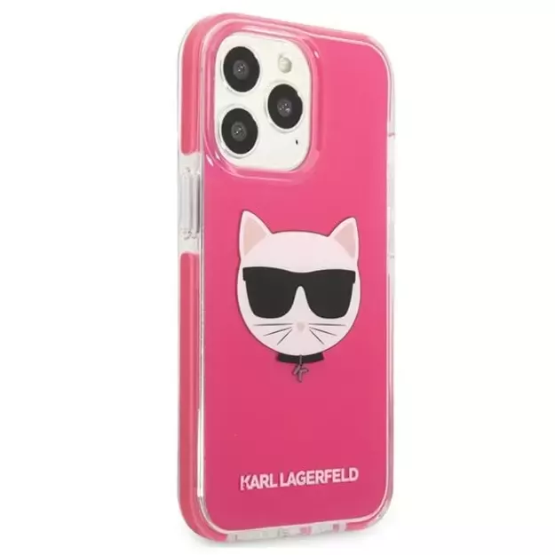 Etui Karl Lagerfeld Choupette Head na iPhone 13 Pro / iPhone 13 - fuksjowy 3
