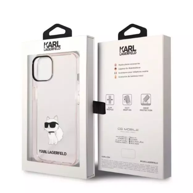 Karl Lagerfeld KLHCP14MHNCHTCP iPhone 14 Plus 6.7&quot  pink/pink hardcase Ikonik Choupette 14