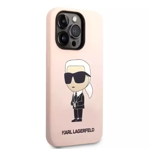 Karl Lagerfeld Silicone Ikonik case for iPhone 14 Pro Max - pink 10