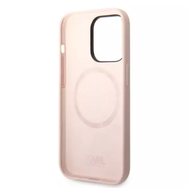 Karl Lagerfeld KLHMP14XSSKCI iPhone 14 Pro Max 6.7&quot  hardcase light pink/light pink Silicone Karl &amp  Choupette Magsafe 8