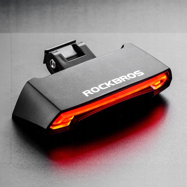 Rockbros LKWD-R1 Rear Bike Light with Laser and Remote Control + Micro USB - USB-A Cable - Black 1