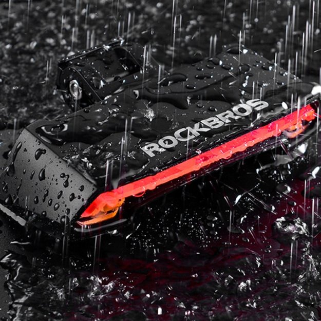 Rockbros LKWD-R1 Rear Bike Light with Laser and Remote Control + Micro USB - USB-A Cable - Black 6
