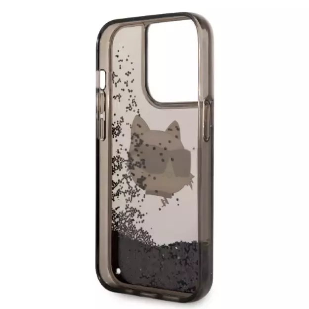 Karl Lagerfeld KLHCP14LLNCHCK iPhone 14 Pro 6.1&quot  black/black hardcase Glitter Choupette Head 6
