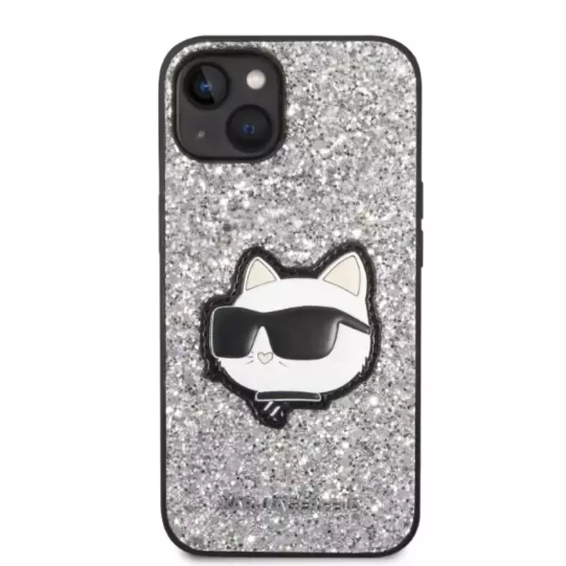 Karl Lagerfeld KLHCP14MG2CPS iPhone 14 Plus 6.7&quot  silver/silver hardcase Glitter Choupette Patch 2
