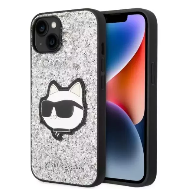 Karl Lagerfeld KLHCP14MG2CPS iPhone 14 Plus 6.7&quot  silver/silver hardcase Glitter Choupette Patch