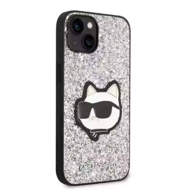 Karl Lagerfeld KLHCP14MG2CPS iPhone 14 Plus 6.7&quot  silver/silver hardcase Glitter Choupette Patch 3