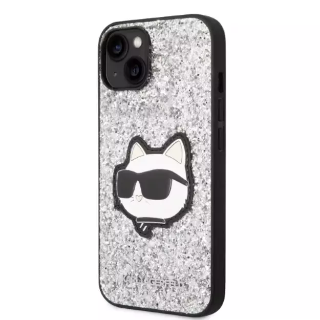 Karl Lagerfeld KLHCP14MG2CPS iPhone 14 Plus 6.7&quot  silver/silver hardcase Glitter Choupette Patch 1