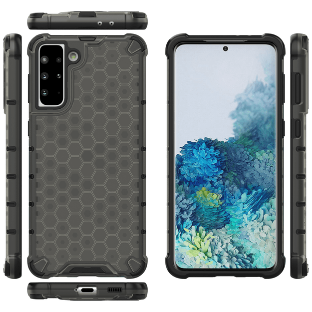 Honeycomb Case armor cover with TPU Bumper for Samsung Galaxy S21+ 5G (S21 Plus 5G) black 24