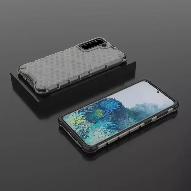 Honeycomb Case armor cover with TPU Bumper for Samsung Galaxy S21+ 5G (S21 Plus 5G) black 12
