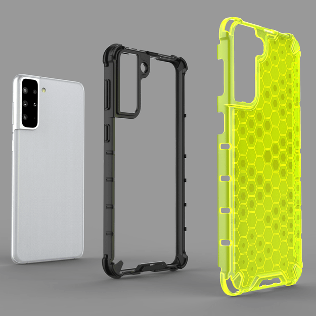 Honeycomb Case armor cover with TPU Bumper for Samsung Galaxy S21+ 5G (S21 Plus 5G) black 17