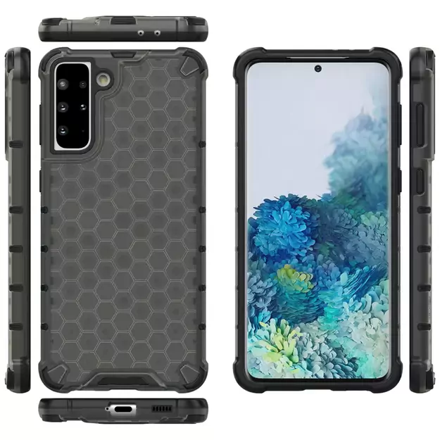 Honeycomb Case armor cover with TPU Bumper for Samsung Galaxy S21+ 5G (S21 Plus 5G) black 11