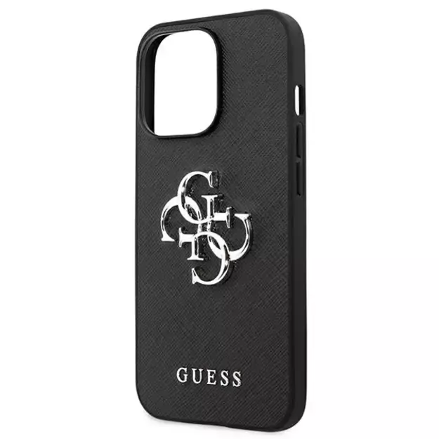 Guess Saffiano 4G Metal Logo case for iPhone 13 Pro / 13 6.1&quot  - black 12