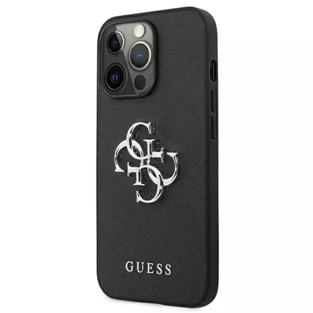 Guess Saffiano 4G Metal Logo case for iPhone 13 Pro / 13 6.1&quot  - black 8