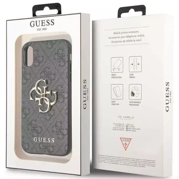 Guess 4G Big Metal Logo iPhone X/XS Case - Gray 12