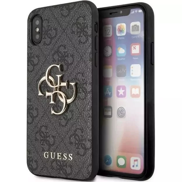 Guess 4G Big Metal Logo iPhone X/XS Case - Gray