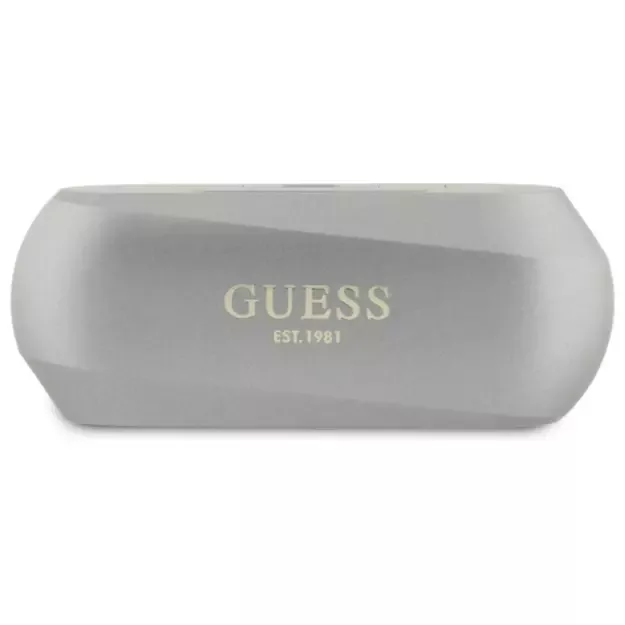 Guess Elongated Metalic Printed Logo Bluetooth TWS Headphones + Docking Station - Gray 7