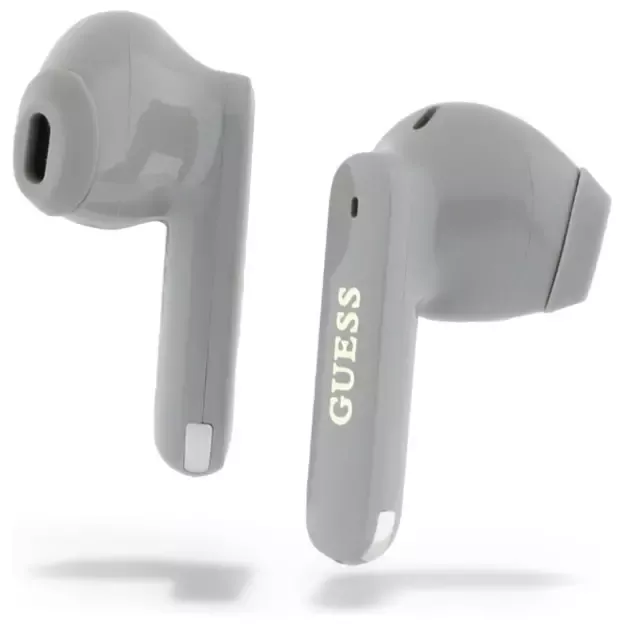 Guess Elongated Metalic Printed Logo Bluetooth TWS Headphones + Docking Station - Gray 11