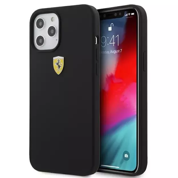 Ferrari FESSIHCP12LBK iPhone 12 Pro Max 6.7&quot  black/black hardcase On Track Silicone