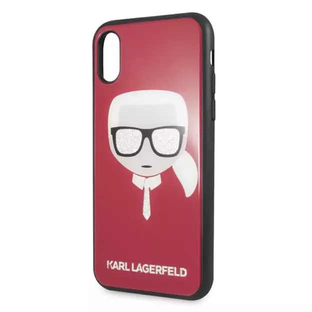 Karl Lagerfeld Iconic Glitter Karl`s Head iPhone X / Xs Case - Red 8