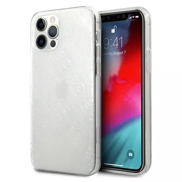 Guess GUHCP12M3D4GTR iPhone 12/12 Pro 6.1&quot  transparent hardcase 4G 3D Pattern Collection