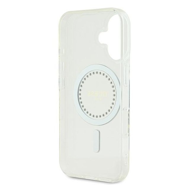 Guess IML Rhinestones MagSafe Case for iPhone 16 Plus - White 6