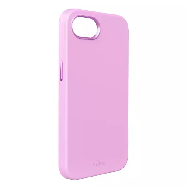 Puro Liquid Silicon Cover  ICON MAG PRO  with Magsafe, metal buttons and camera ring for iPhone 16E, pink