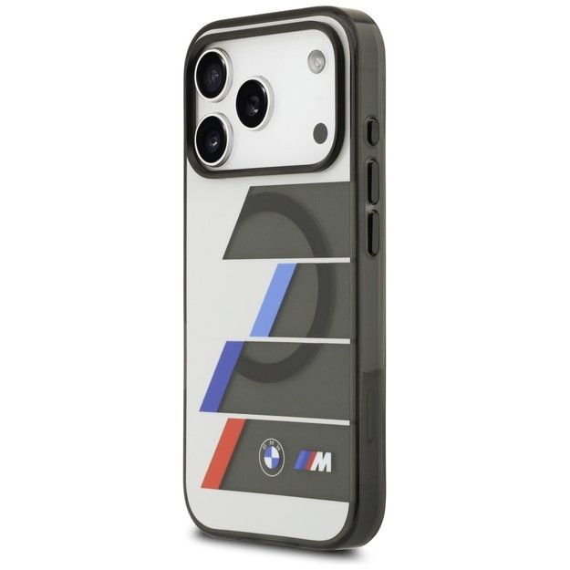 BMW M IML Metal Buttons Tricolor Lines MagSafe Case for iPhone 17 Pro - Gray 1
