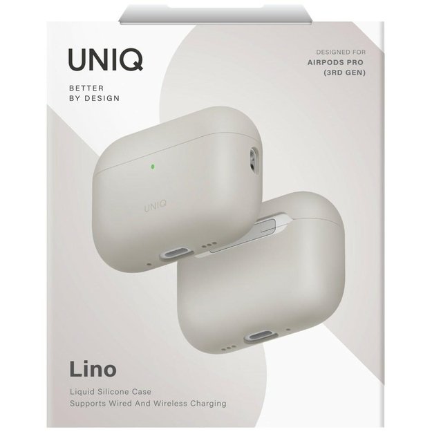 Uniq Lino Silicone Case for AirPods Pro - Beige 5