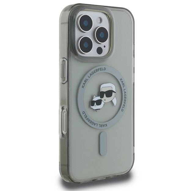 Karl Lagerfeld IML Metal Karl&amp Choupette Head MagSafe Case for iPhone 16 Pro Max - Black 3