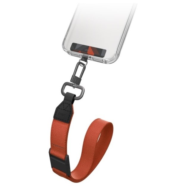 Uniq Vista 2-in-1 phone lanyard - black and orange 2