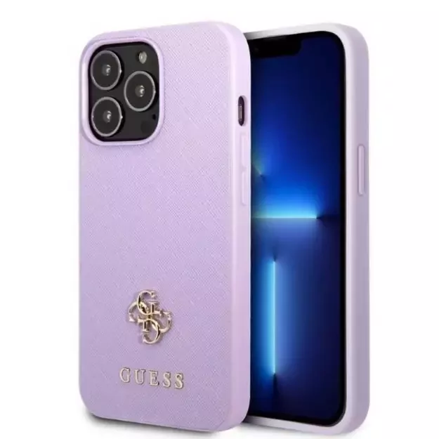 Guess GUHCP13XPS4MU iPhone 13 Pro Max 6.7&quot  purple/purple hardcase Saffiano 4G Small Metal Logo