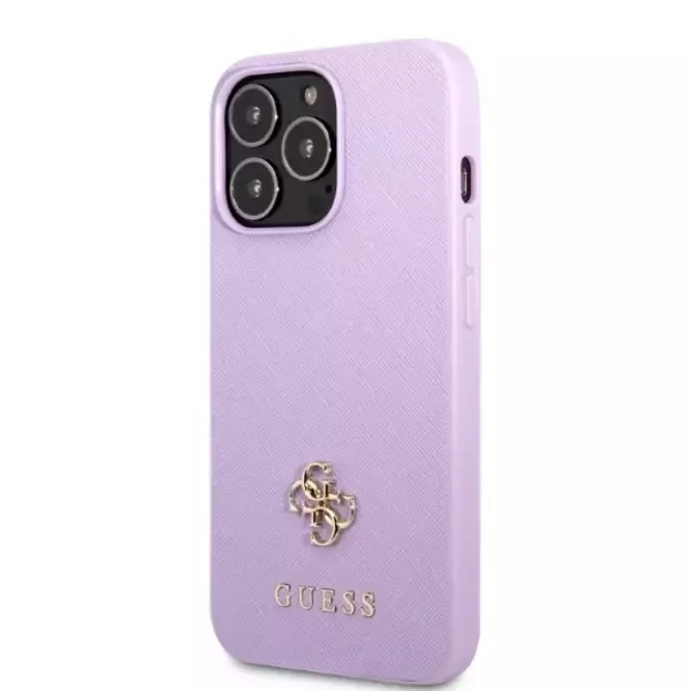 Guess GUHCP13XPS4MU iPhone 13 Pro Max 6.7&quot  purple/purple hardcase Saffiano 4G Small Metal Logo 8