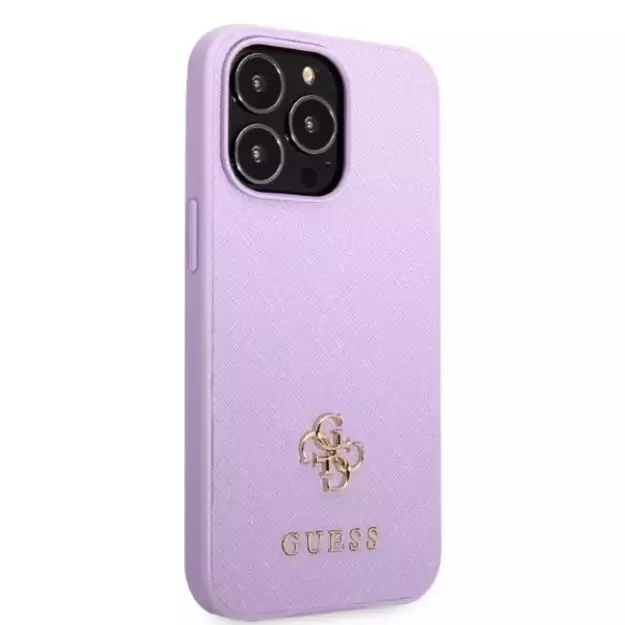 Guess GUHCP13XPS4MU iPhone 13 Pro Max 6.7&quot  purple/purple hardcase Saffiano 4G Small Metal Logo 10