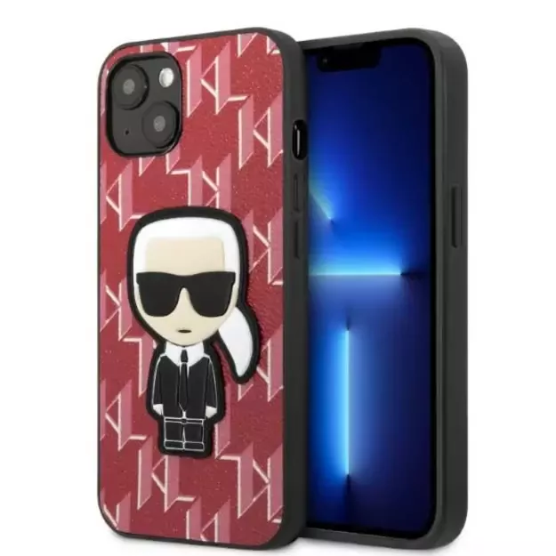 Karl Lagerfeld KLHCP13MPMNIKPI iPhone 13 6.1&quot  hardcase red/red Monogram Ikonik Patch