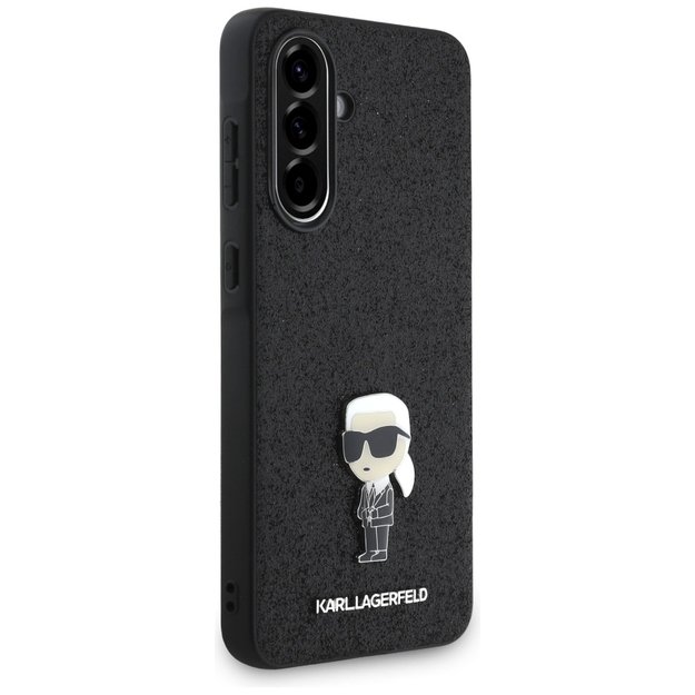 Karl Lagerfeld Fixed Glitter Ikonik Logo Metal Pin Case for Samsung Galaxy A56 - Black 2