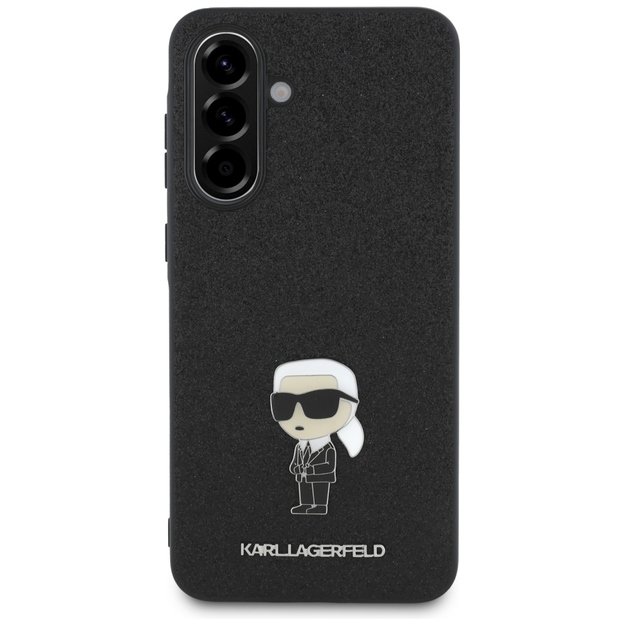 Karl Lagerfeld Fixed Glitter Ikonik Logo Metal Pin Case for Samsung Galaxy A56 - Black 1