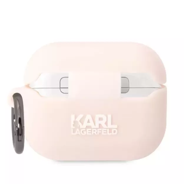 Karl Lagerfeld KLAPRUNCHP AirPods Pro cover pink/pink Silicone Choupette Head 3D 1