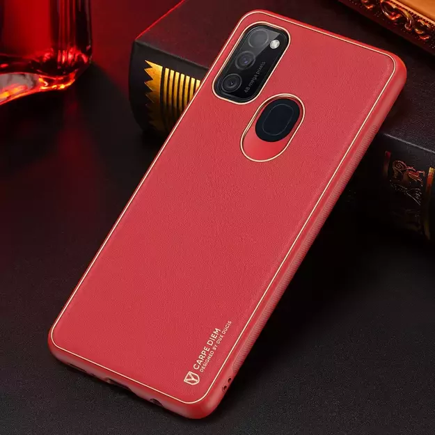 Dux Ducis Yolo elegant case made of soft TPU and PU leather for Samsung Galaxy M30s red 18