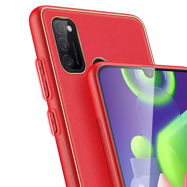 Dux Ducis Yolo elegant case made of soft TPU and PU leather for Samsung Galaxy M30s red 12