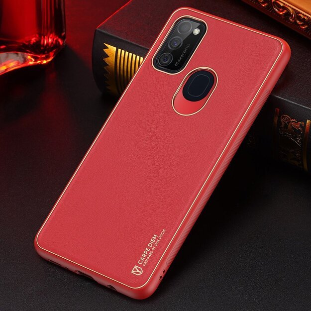 Dux Ducis Yolo elegant case made of soft TPU and PU leather for Samsung Galaxy M30s red 6