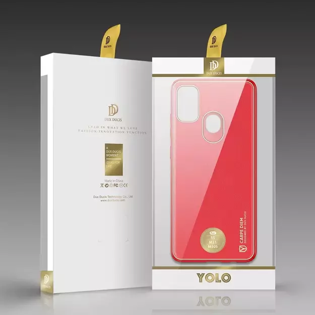 Dux Ducis Yolo elegant case made of soft TPU and PU leather for Samsung Galaxy M30s red 10