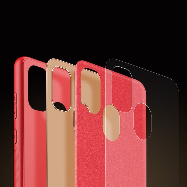 Dux Ducis Yolo elegant case made of soft TPU and PU leather for Samsung Galaxy M30s red 2