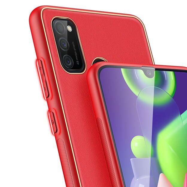 Dux Ducis Yolo elegant case made of soft TPU and PU leather for Samsung Galaxy M30s red 25