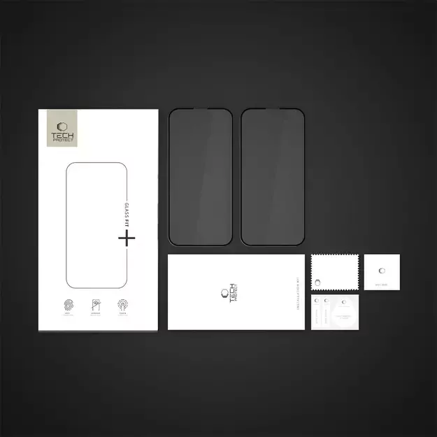 Tech-Protect Glass Fit+ 2-pack tempered glass for iPhone 16e / 14 / 13 Pro / 13 - black 10